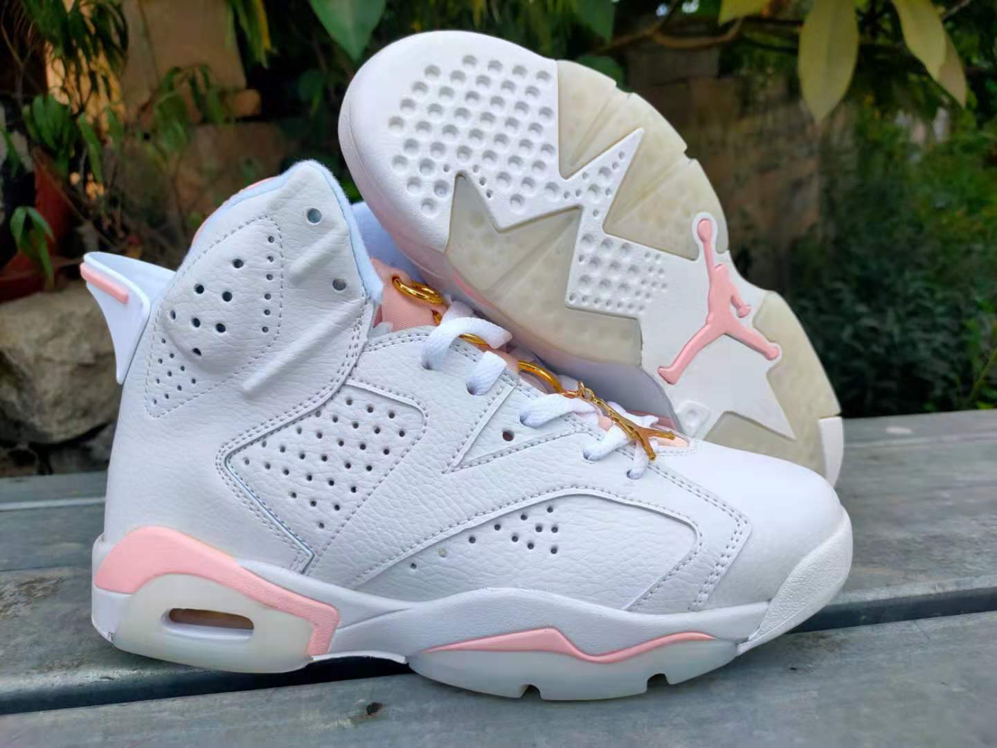 2021 Air Jordan 6 Retro White Pink Shoes